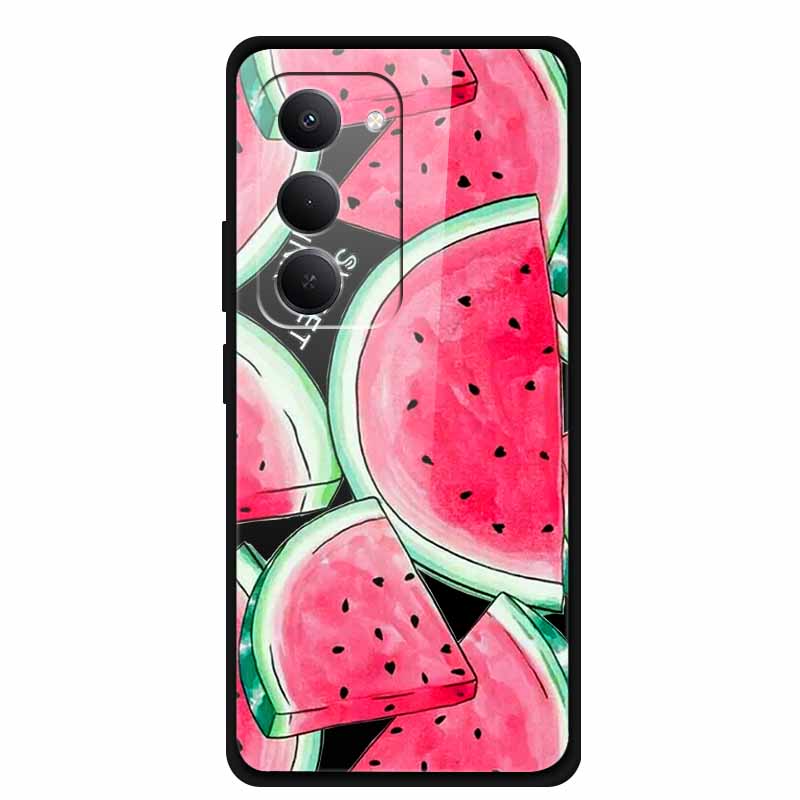 Glas-Rückseite für Xiaomi Redmi 15 4G Cartoon Niedlich Weicher Stoßfänger Harte Gehärtete Glas Hülle für Xiaomi Redmi 15 5G Hülle 6,9" Schale