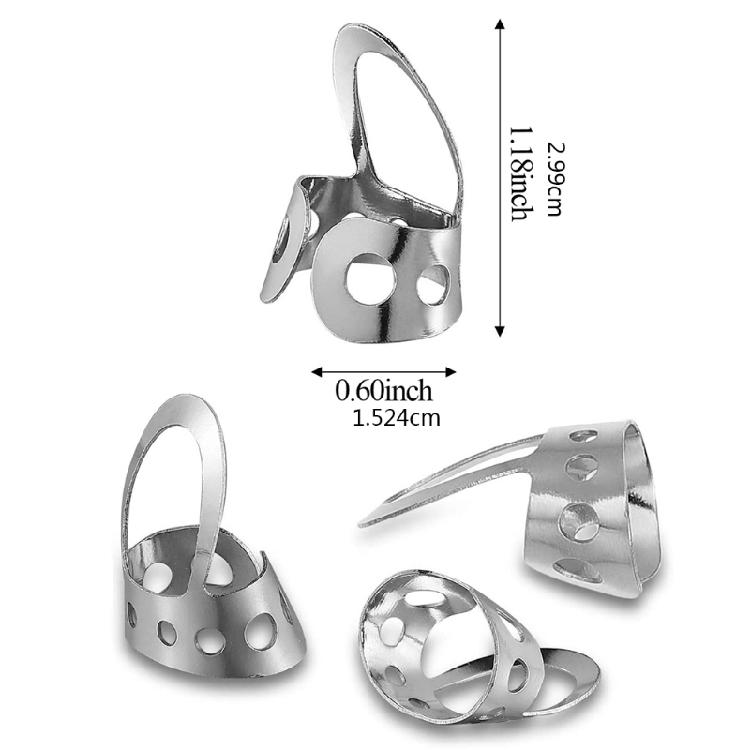 12Pcs Finger Picks, Adjustable Metal Finger Thumb Picks Pack For Guitar, Banjo
