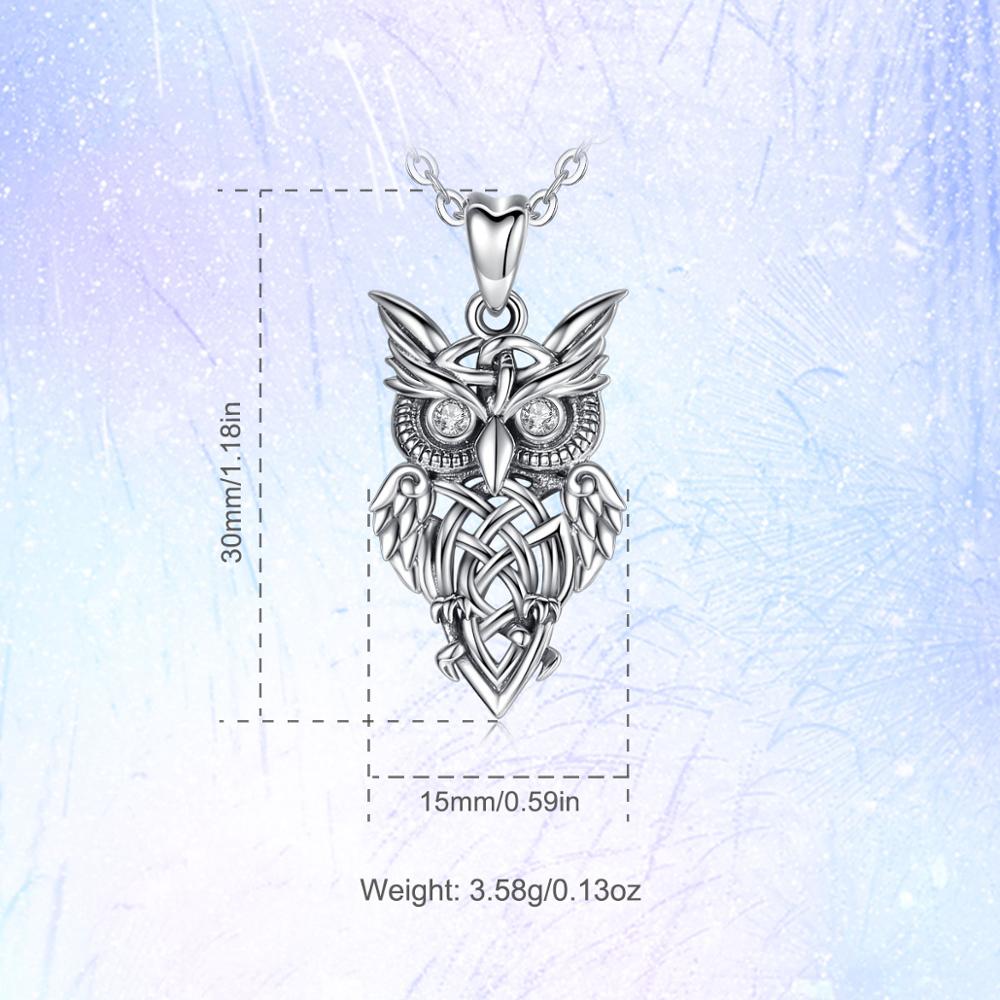 925 Sterling Sølv Ugle Anheng Vintage Sølv Serie Halskjede Med Klar CZ Krystall Mote Smykker For Kvinner Menn Cyd445