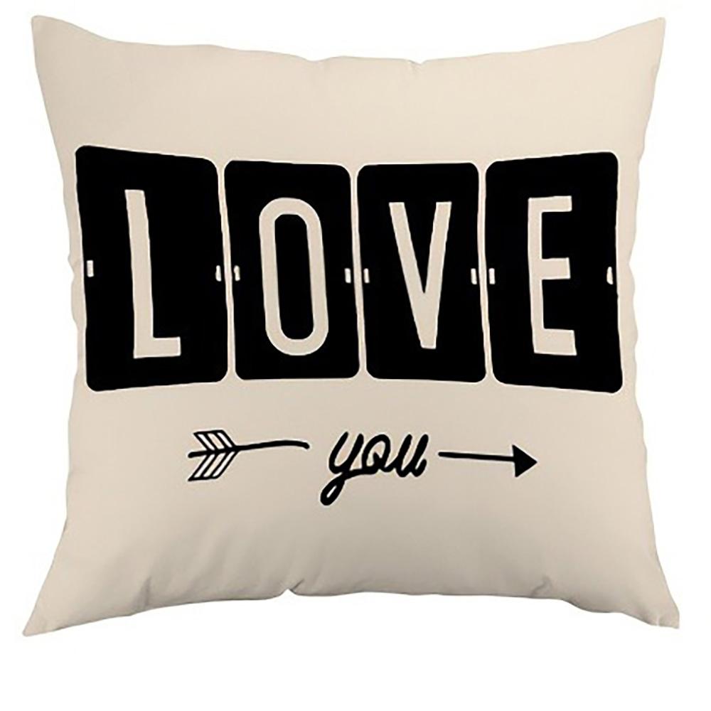 Unique Pillow Covers: Love, Home, and Geometric Designs Sofa Cushion Cover Home Room Decoration 2D Flat Printing