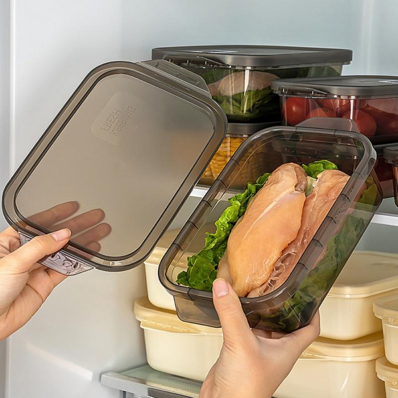 1/3 Pcs Refrigerator Food Sealed Crisper Containers Fresh Fruit Vegetables Steak Meat Storage Box Organizer Kitchen Accessories