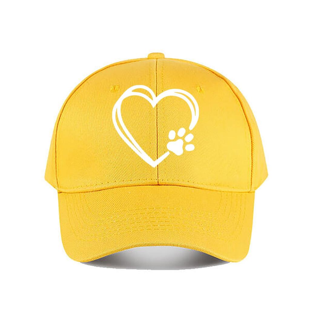 Baseball Cap Heart Paw Pet Lover Hat Baseball Cap Fashion Unisex Sunhat Womens Outdoor Sports Snapback Cap