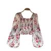 Women's 2026 Chiffon Puff Sleeve Lace Top