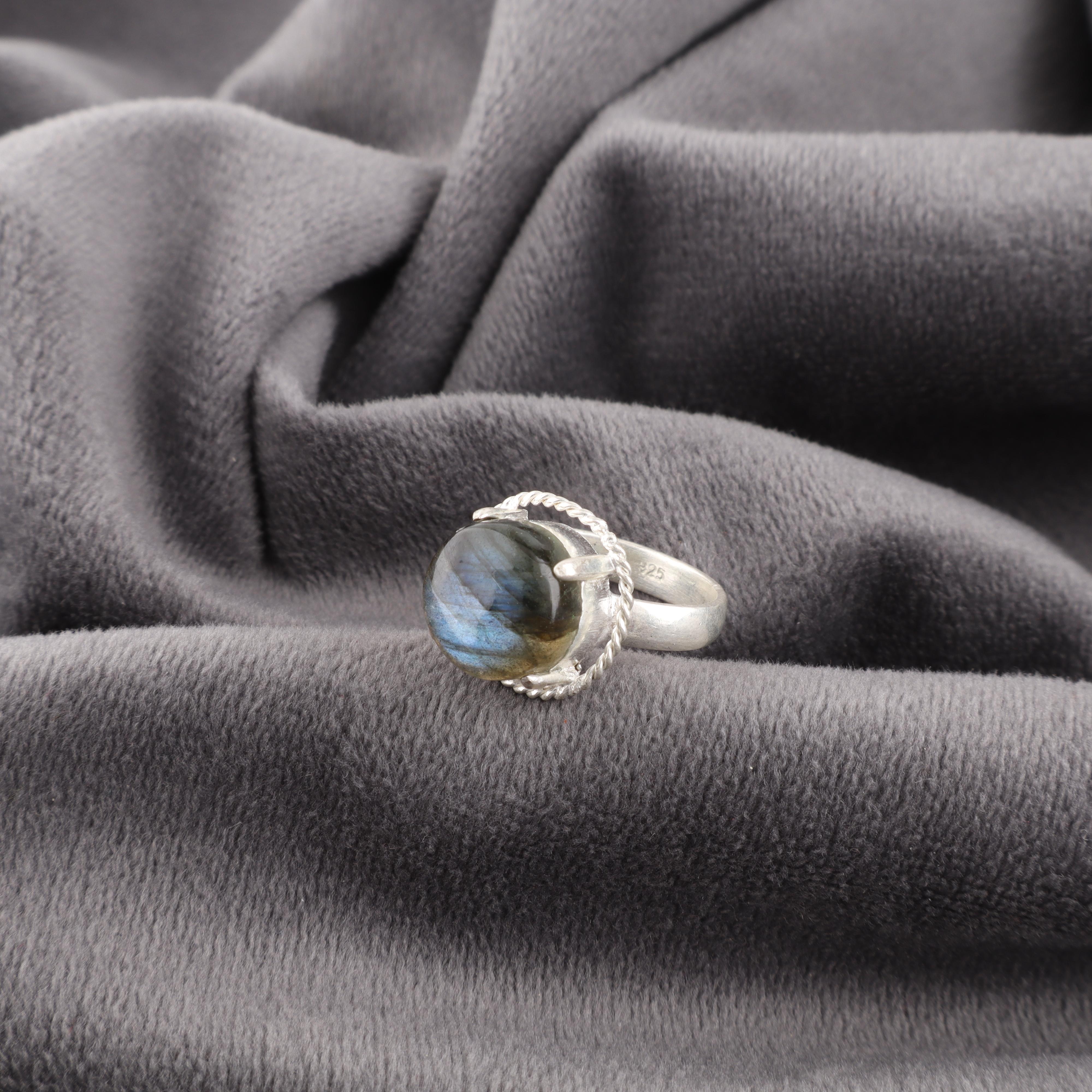 

Украшения из лабрадорита, Кольцо из стерлингового серебра 925 пробы ручной работы для женщин, Великолепное кольцо с лабрадоритом для свадебного подарка 12 синий