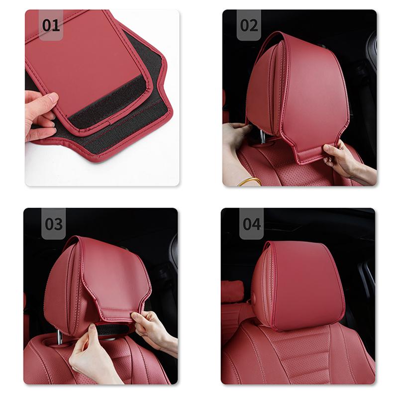 2Pcs Car Seat Headrest Cover Anti-Dirty Elastic Protective Dust Cover Key For Volkswagen VW GTI Golf Caddy Tiguan Amarok Arteon zh3