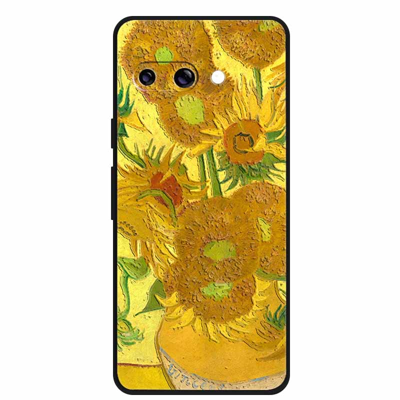 For Google Pixel 9A 5G Case 3D Relief Flower Emboss Soft Silicone various Flower Cartoon Cat Cover For Google Pixel 9a TPU Cases