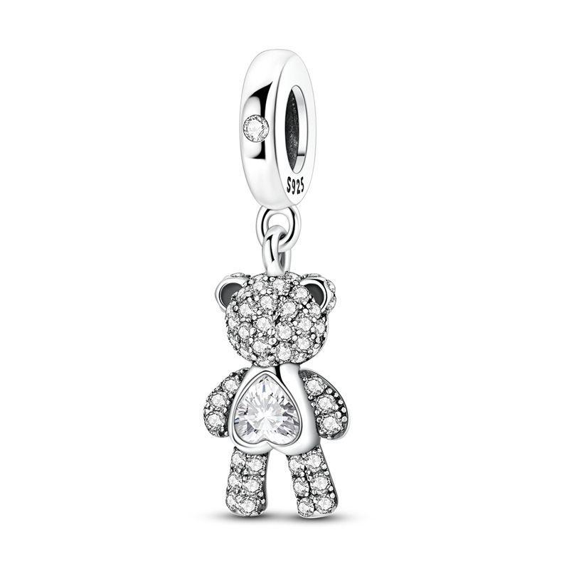 925 Silver Pendant Charms Coin Seal Monkey Bear Butterfly Rose Heart Beads DIY Bracelets Necklaces Fine Jewelry Gifts