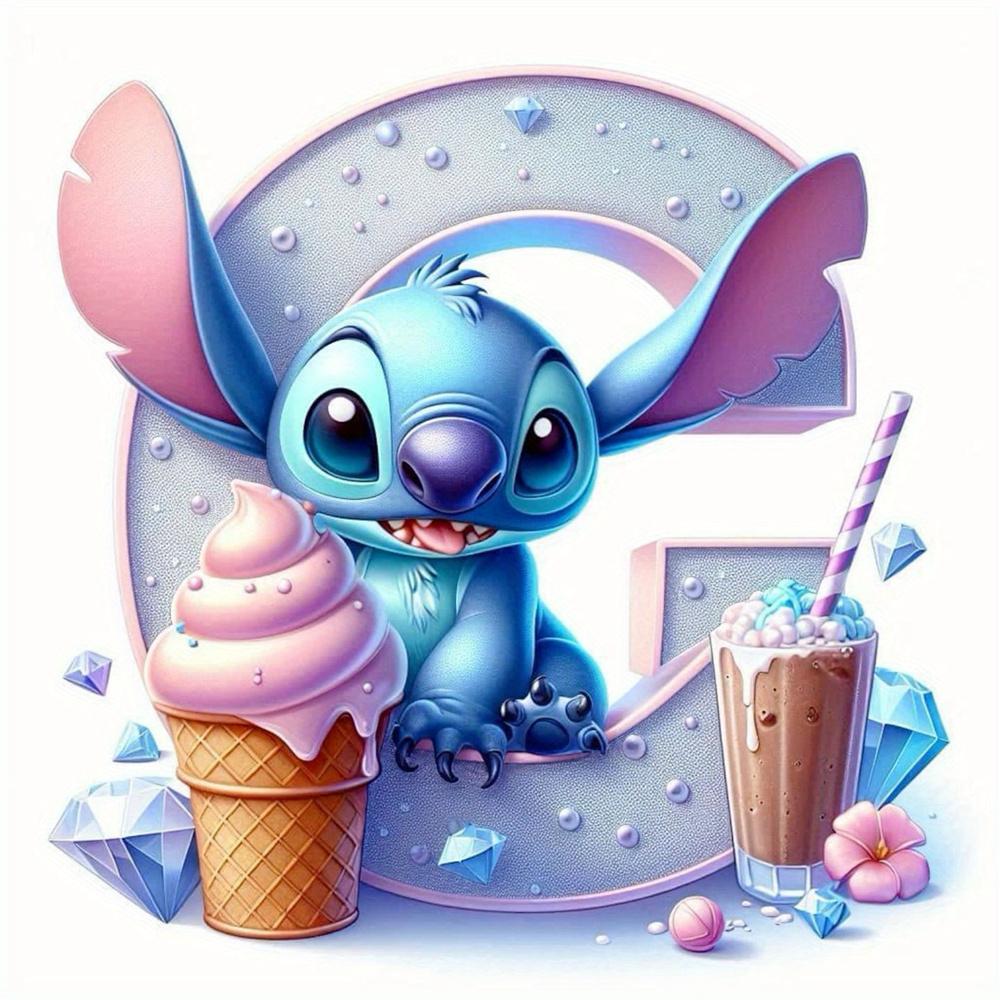 Disney Bordado de Diamantes Punto Mosaico de Dibujos Animados Novedad 26 Letras Pintura Imagen de Pedrería Helado Decoración Habitación Infantil