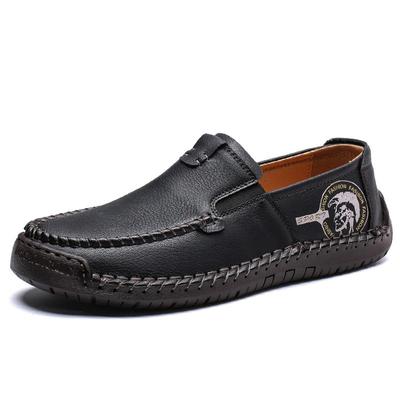 Plus Size Men Split Leather Casual Leather Shoes Men Loafers Comfortable Driving Shoe Moccasins Man Flats Shoes