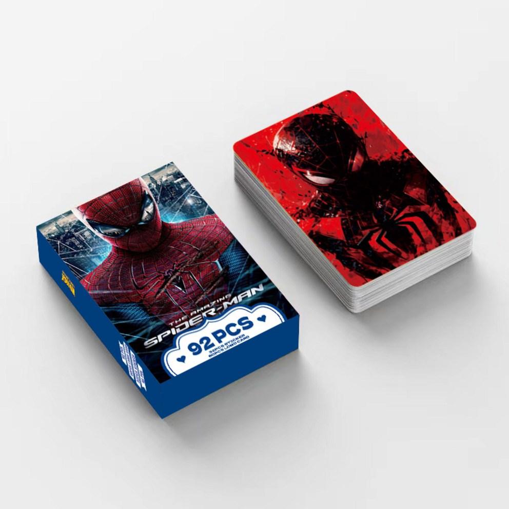 HGJB Spider-Man Fotokarte Charakter-Fotokarte Waren 92-teiliges Set (60 Fotokarten + 32 Aufkleber)