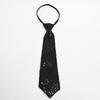 Men Tie Shiny Sequin Vintage Formal Business Style Adjustable Elastic Band Solid Color Lightweight Suit Coat Waistcoat Performance Stage Show Necktie