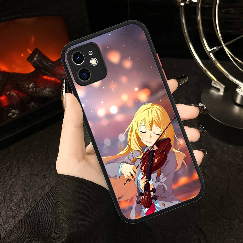 Your Lie In April For IPhone 16 15 14 Plus 13 12 11 Pro Max X XS MAX Translucent Matte Shockproof Cover