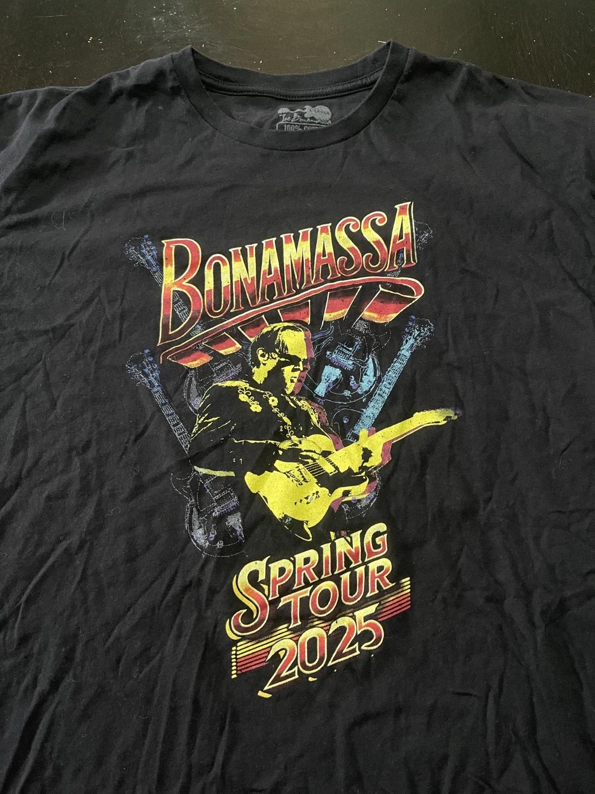 Joe Bonamassa Spring 2025 Tour T-Shirt, Black, Size: XL S