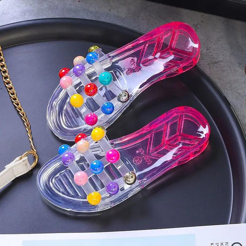 Clear Living Room Women's Slippers and Ladies Sandals Jelly Transparent Shoes Indoor Slides Home House Summer Footwear Pvc Vip