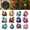 Festive Home Holiday Supplies 12Pcs Christmas Gnome Hanging Ornaments, 2D Flat Colorful Pendants, Acrylic Xmas Tree Indoor Party Wall Decorations with