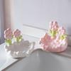 Tulip Ceramic Soap Dish with Drain Non-Slip Floral Soap Holder Creative Storage Rack for Bathroom Sink Decorative Home Accessory