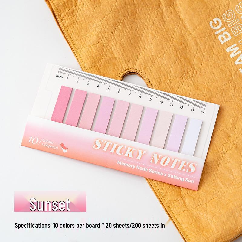 Gradient Long Strip Index Tabs: Highlighting & Classification Labels, Tearable & Smooth Sticky Notes