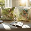 Art SSarah KKay SSwing GGirlS Cushion Cover Pillowcase Antidustmite Invisible Zipper Short Plush Sofa Cushion