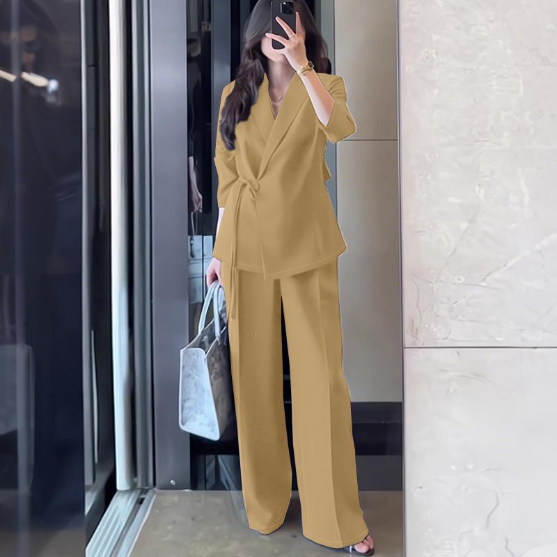 ZANZEA Women Long Sleeve Blouse and Pants Casual Two Piece Suit Sets