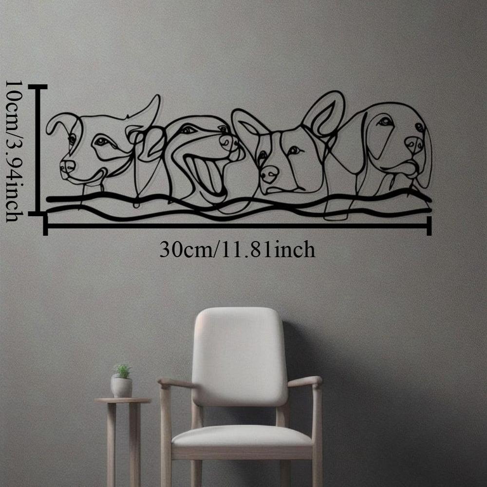 Minimalistische Metall-Hundekunst, Moderne Haustier-Wanddekoration, Geschenk für Hundeliebhaber