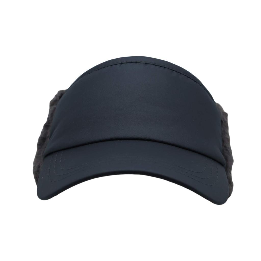 Winter Simple Sun Visor with Fluffy Ear Cold Protection SLV1301 [With Moons] Hat, Flaps, Women's, (Black)