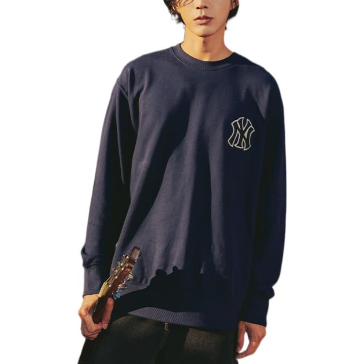 MLB Sweatshirts Unisex Dark Marine Blue Crew Neck Moderate Regular 3AMTI0126-1