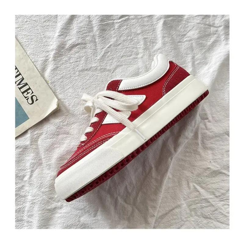 Thick-soled Canvas Shoes for Women 2024 Spring and Autumn New Niche Original Retro All-match Sneakers Hong Kong Style