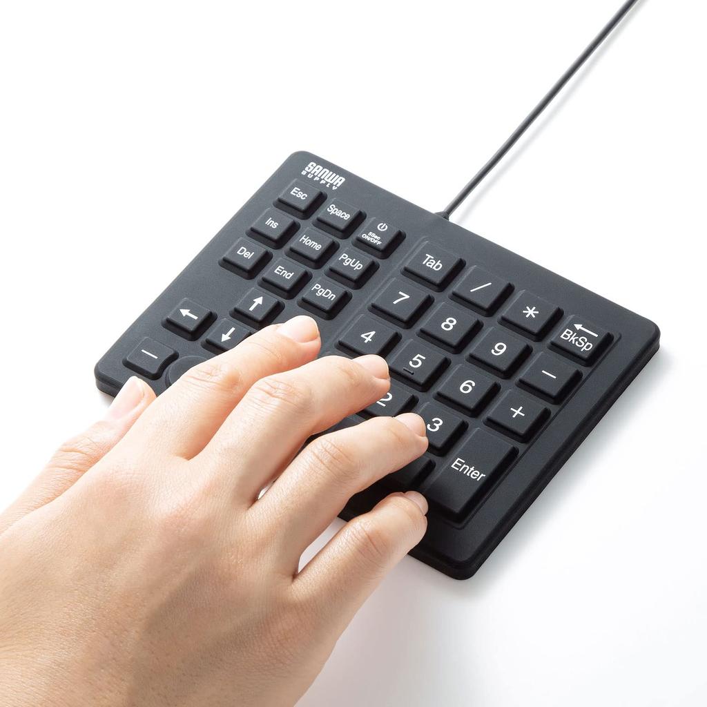 Sanwa Supply Waterproof and Dustproof Numeric Keypad NT-BS1BK Black