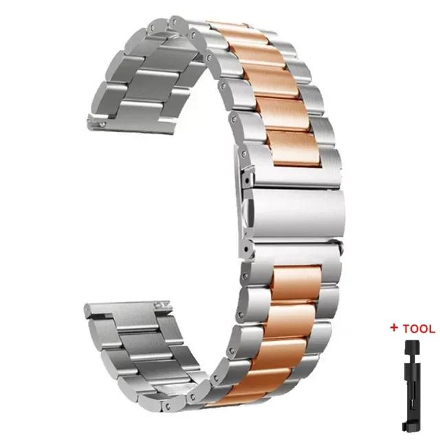 

22mm 20mm Strap for Samsung Galaxy 7 6 5 4 40/44mm 6Classic Gear S3 Active2 Stainless Steel Bracelet for Huawei GT3 4Pro Amazfit 22mm