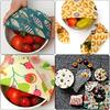 Stylish Beeswaxs Food Wrappers Set of 3 Keeps Food Freshness Naturally Sturdy Cotton Home Accessory for Organization