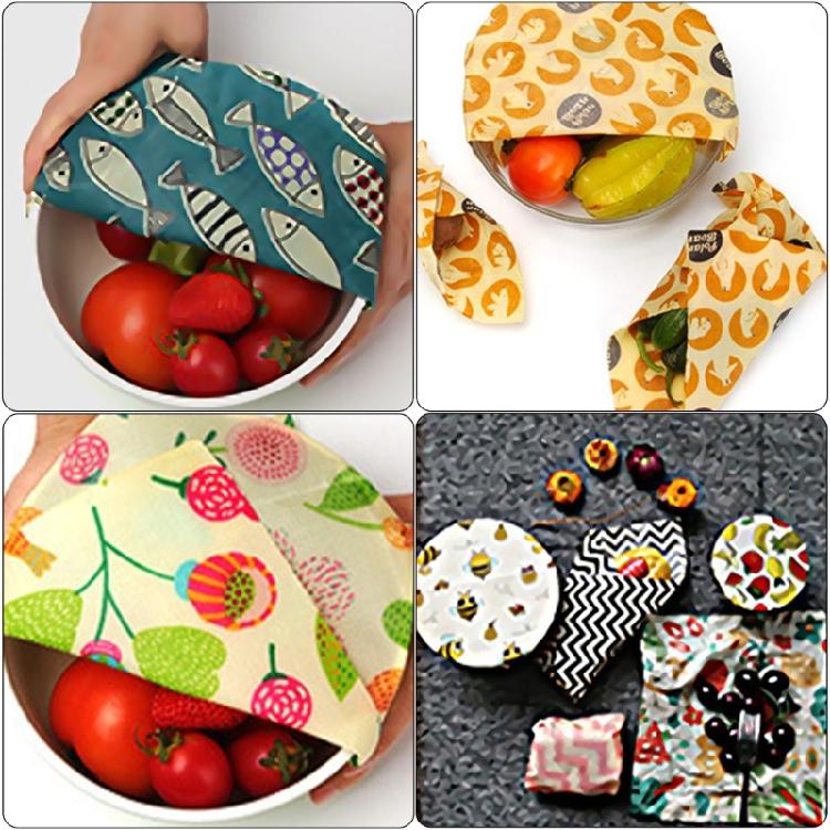Stylish Beeswaxs Food Wrappers Set of 3 Keeps Food Freshness Naturally Sturdy Cotton Home Accessory for Organization