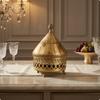 Ornate Brass Canister Finial Knob Decorative Brass Jar Lidded Vessel Lid House Decoration Hand-Applied Design for Storage