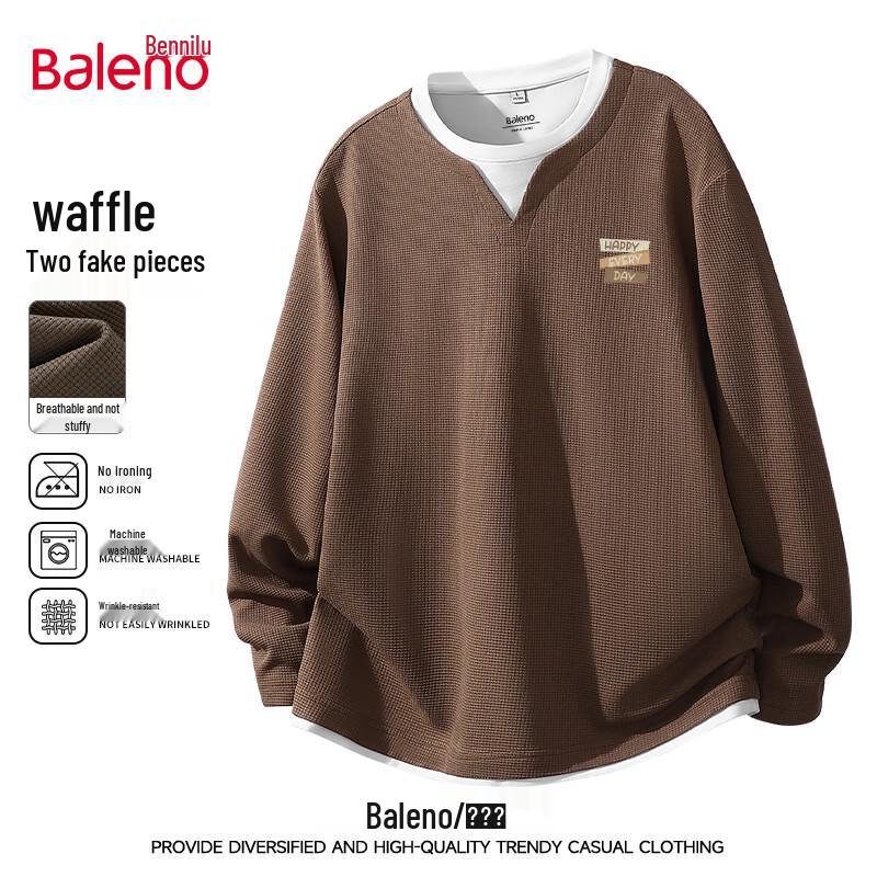 Baleno Men's Waffle Knit Long Sleeve T-Shirt