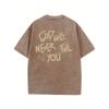 European sizes God Will Never Fall You Vintage Washed High Quality Cotton Patterned T-Shirt Men's T-Shirt Summer Clothing Sleeve Round Neck Tops