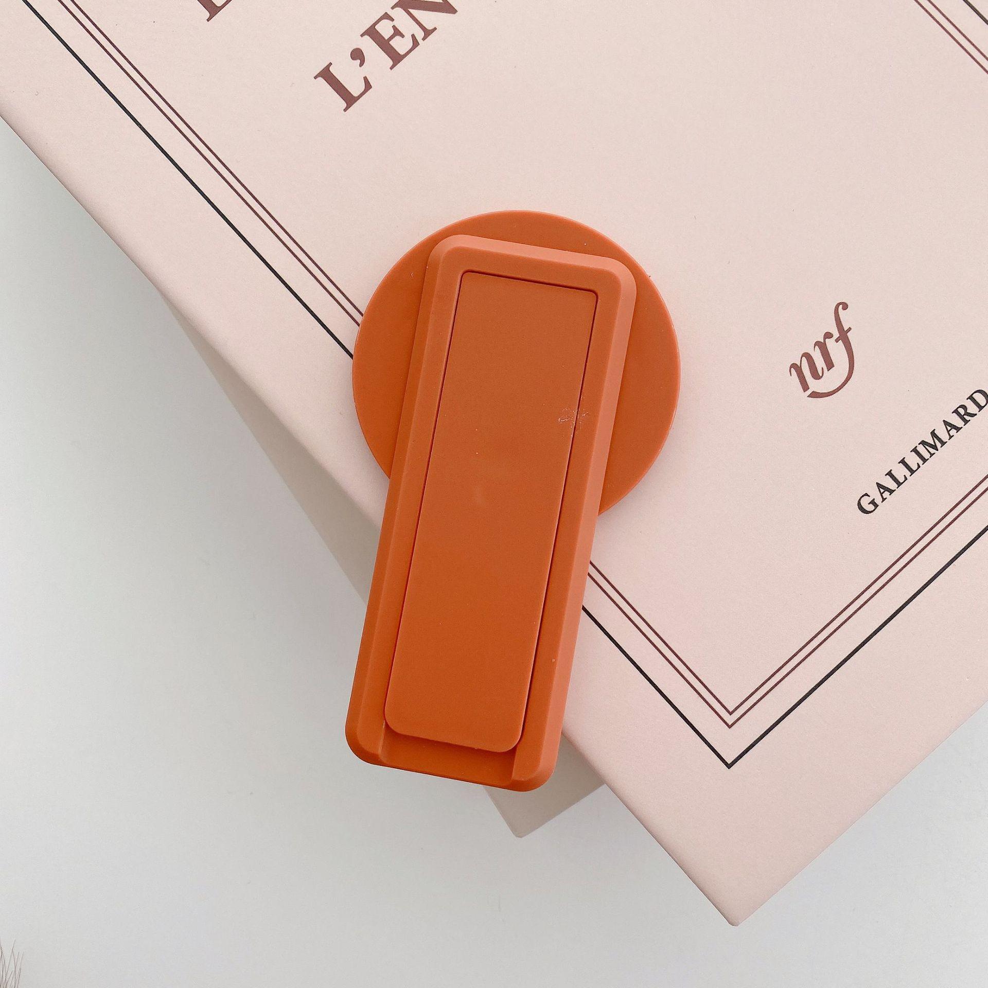 

Invisible Magnetic Leather Phone Ring Holder - 360° Rotating, Universal Folding Stand Large Magnetic Back Sticker оранжевый