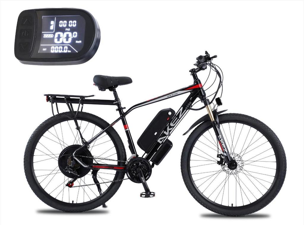 Ebike AKEZ aluminum alloy electric bicycle 21 speed adult electric bicycle 29 inch 48v13AH lithium battery 1000W motor, unisex.