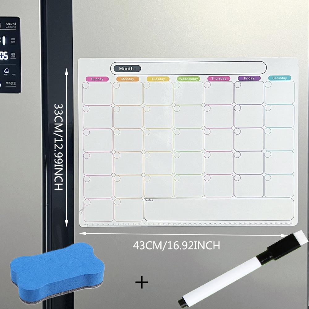 Stylish Magnetic Dry Calendar Erase Calendar Versatile Monthly Planner Reusable for Refrigerator Weekly Schedule and Memo Board
