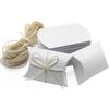 Retro Leather Paper Pillow Candy and Cevoy Gift Box Wedding Birthday Party 100 (Pillow White)