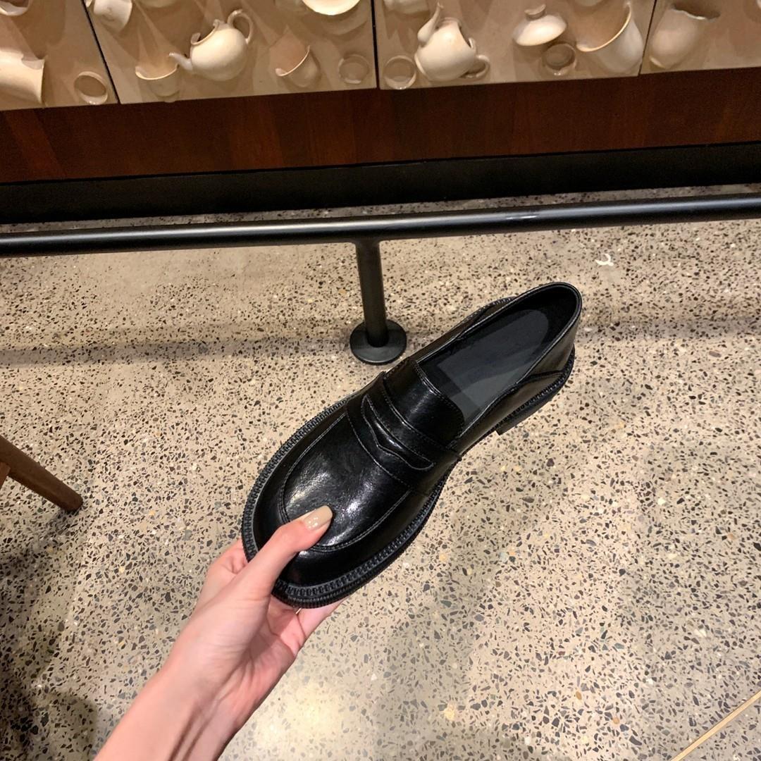 Sunset Manhattan leather velvet warm British loafers women s small leather shoes autumn and winter 34 10193₽