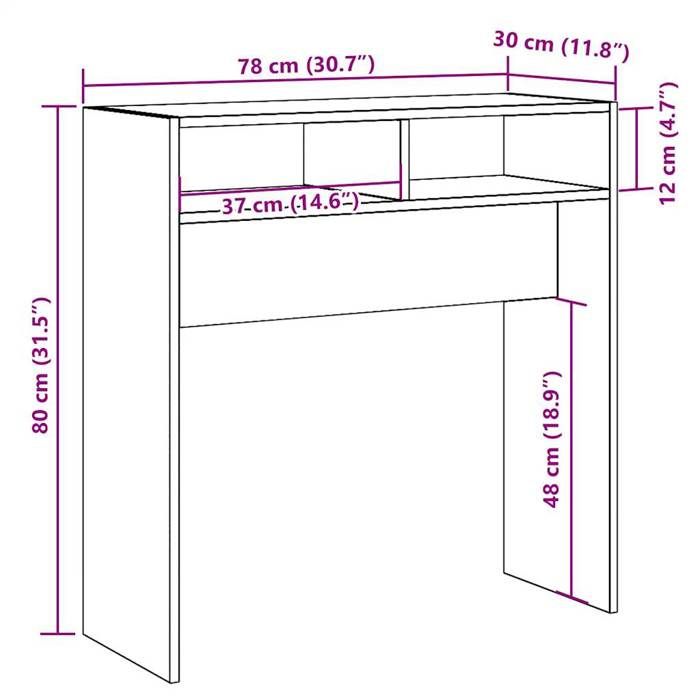 VidaXL Console Table Old Wood 78x30x80 Cm Engineered Wood, Sofa Table, Hallway Console Table, Support of 856620