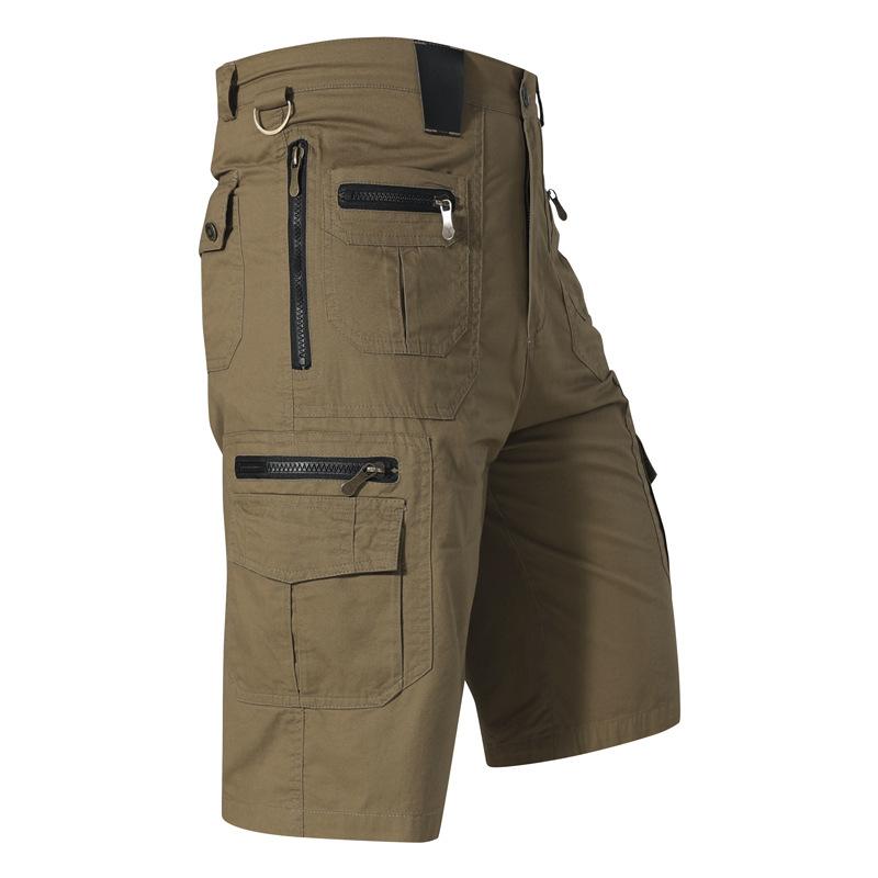 Men's Loose Straight Leg Summer Oversized Casual Mid Length Pants with Multiple Pockets of Pure Cotton Workwear Shorts
