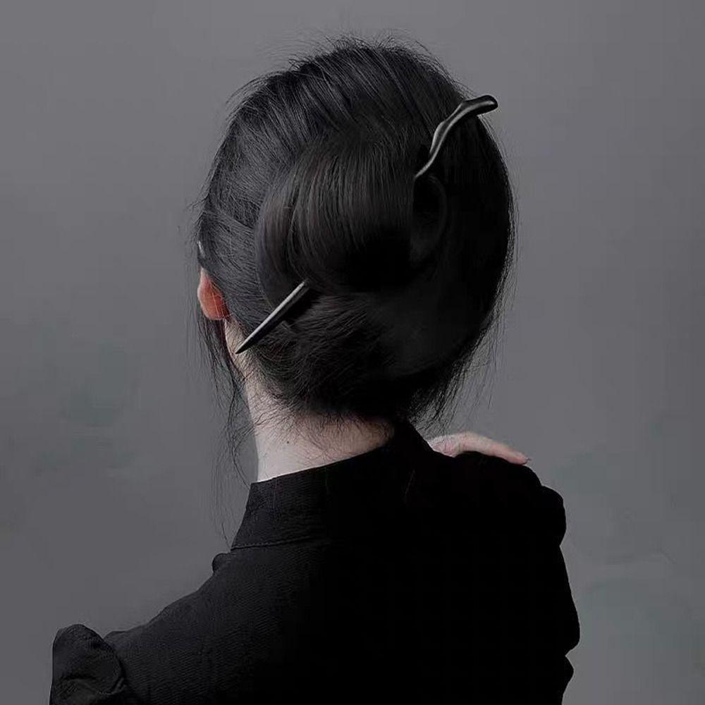 Hair Hanfu Carved Headwear Hair Accessories Hairpins Chinese Style Hair Fork Wooden Hair Sticks