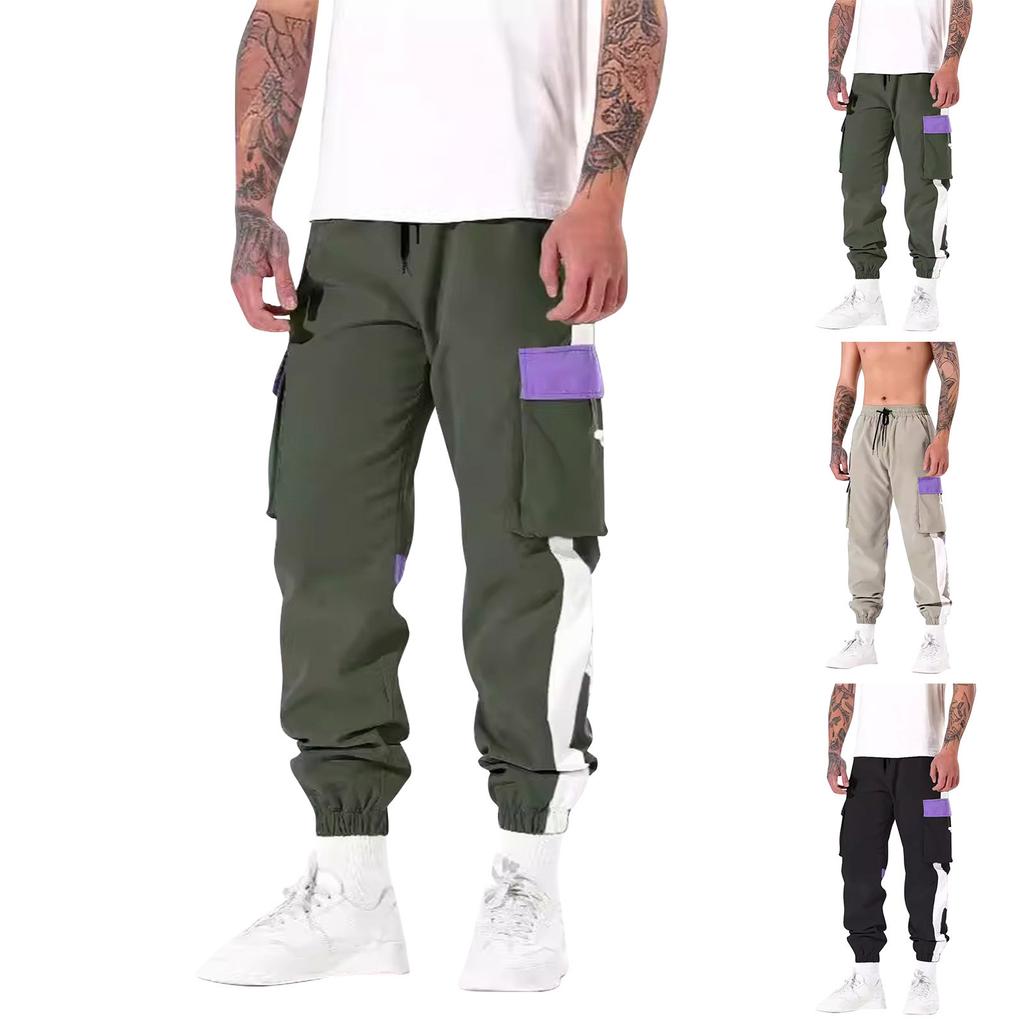 Pánské volné sportovní kalhoty s dlouhým panelem, fitness, běžecké a tréninkové kalhoty