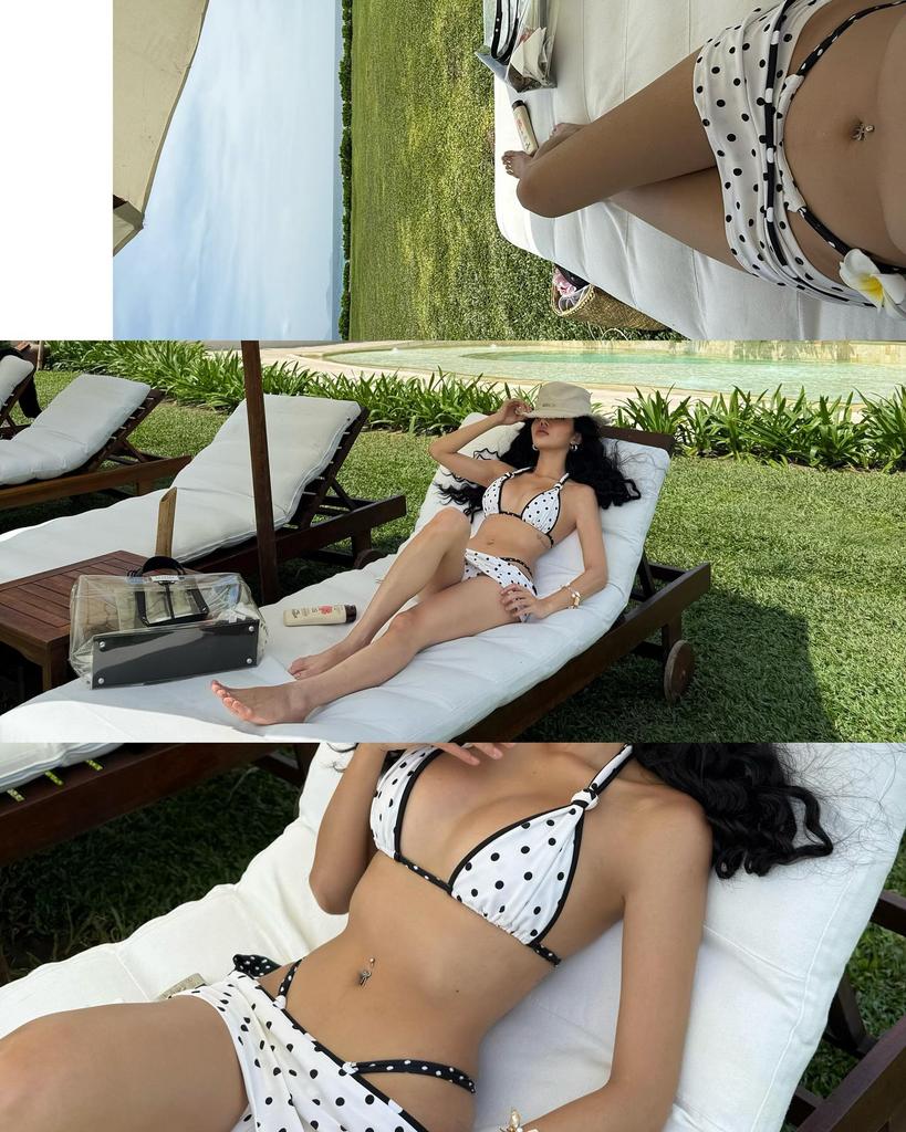 Women's Polka Dot Spicy Girl Bikini: Split Skirt Style, Sexy Tummy Coverage, Slimming, Vacation Beachwear