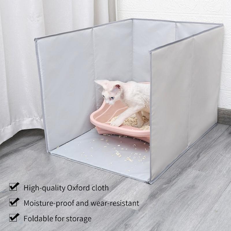 Splash Proof Litter Tray Barrier With PVC Coating For Pet Litter Box Mess Prevention Easy To Use for Small Space