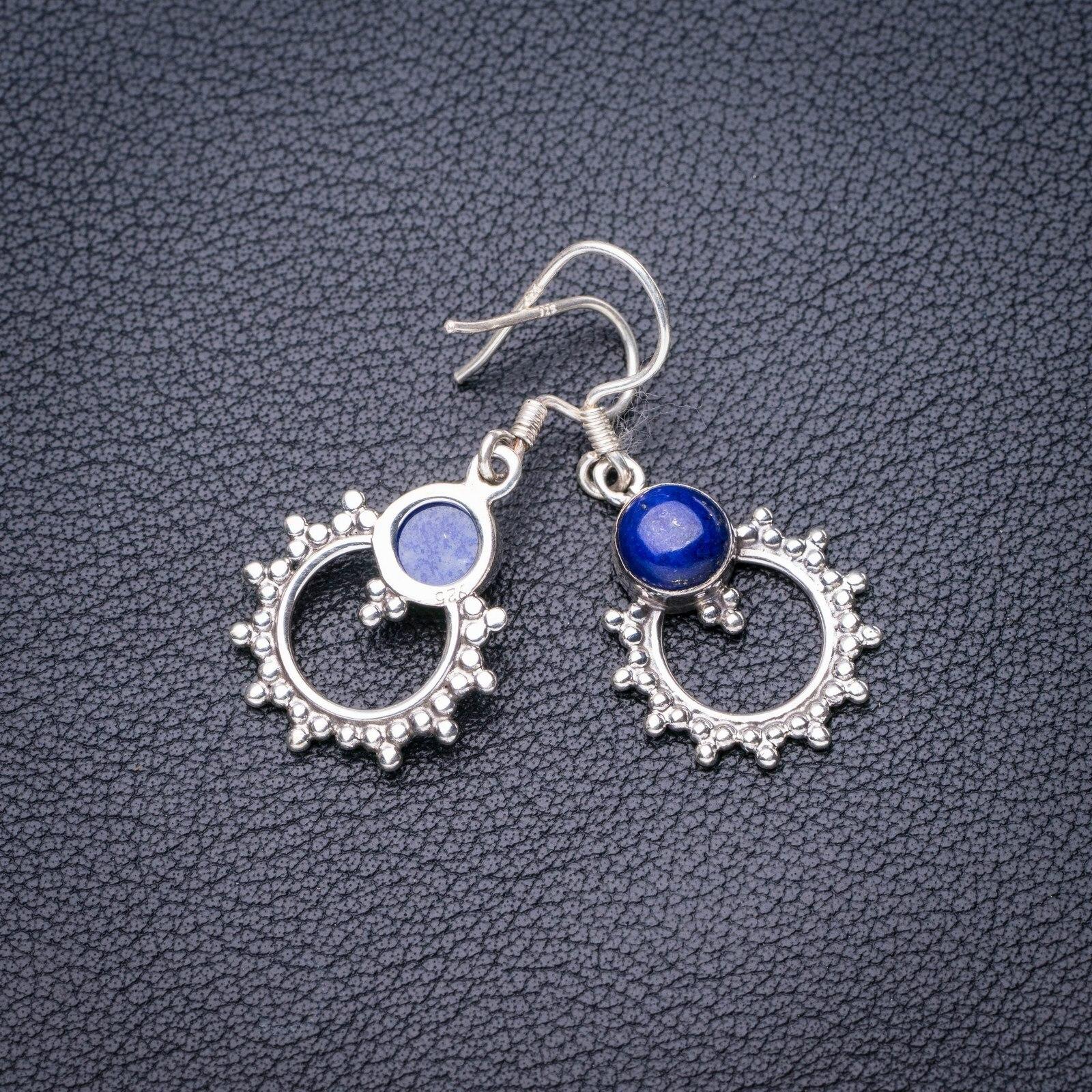 

Серьги StarGems из натурального лазурита ручной работы из стерлингового серебра 925 пробы 1,5 дюйма E5367