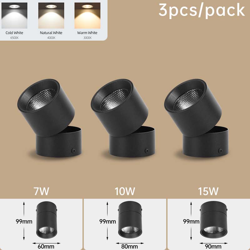 Faltbares LED-Downlight Decken-Pin-Licht Spotlight LED-Lampe 7W 10W 15W LED-Downlight für Küche Home Decor Oberflächenmontage