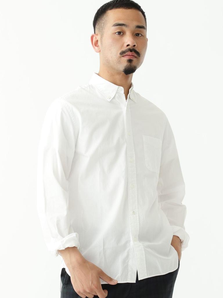 Beams Plus Men's Large/Small Color Broad Button-Down Shirt, White, Size M, 38110424563