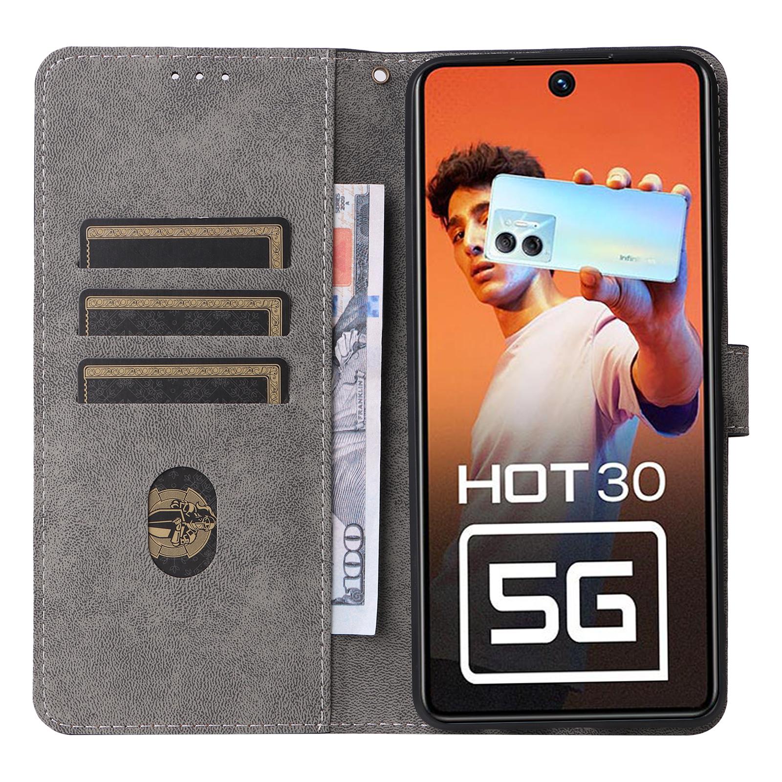 

For Infinix Hot 30 5G/X6832 Anti-Scratch Phone Case PU Leather Stand Cover RFID Blocking Wallet Shell with Strap Purple