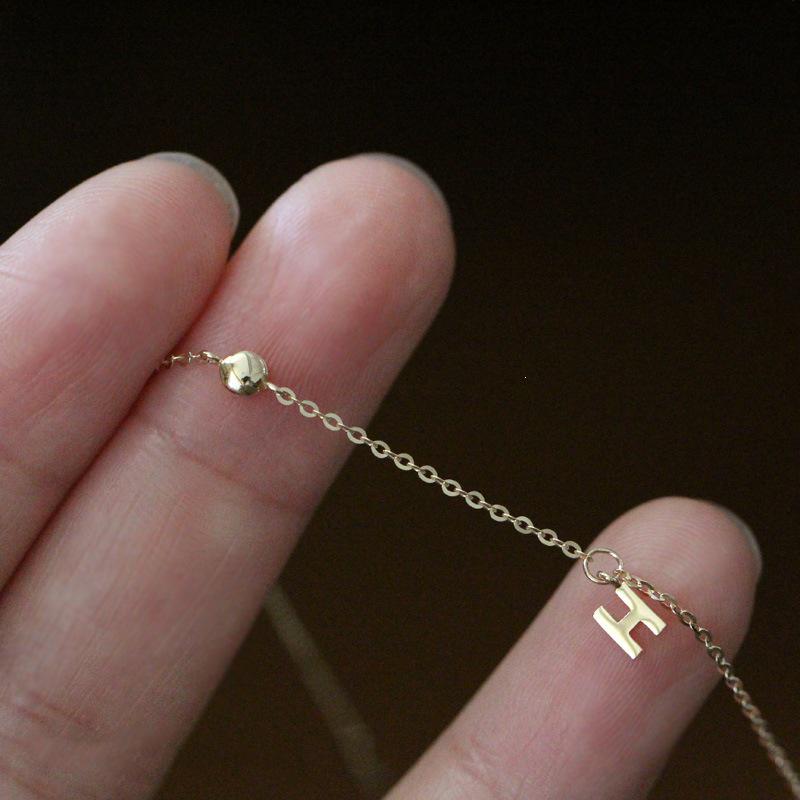 Gold-Plated Silver "H" Zircon Diamond Bracelet for Women - Thin, Simple, and Versatile Jewelry